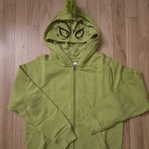 New Hanna Andersson Dr. Suess Grinch Zip-Up Hooded Sweatshirt - Size 10 / 140